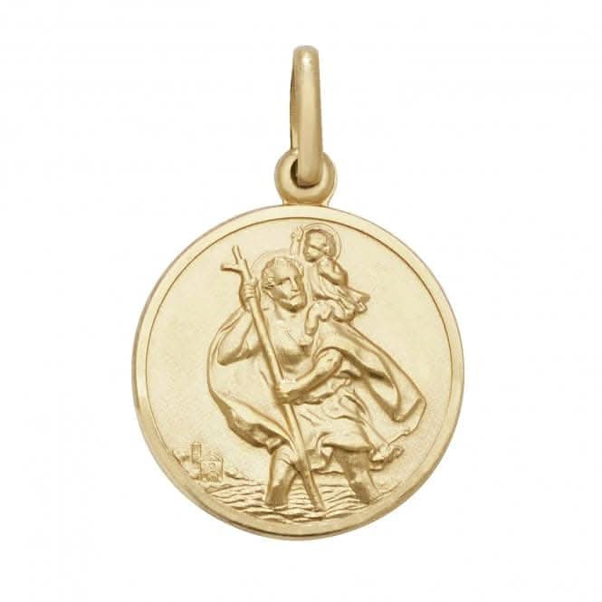 9ct Yellow Gold Round St Christopher Pendant PN147