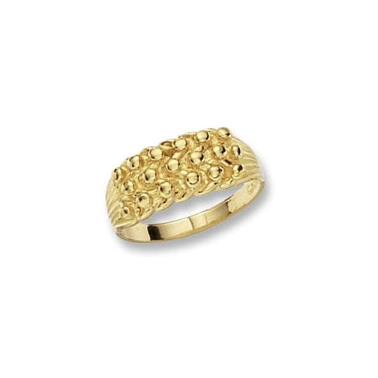 9ct Yellow Gold Ladies Keeper 3 Row Ring RN176