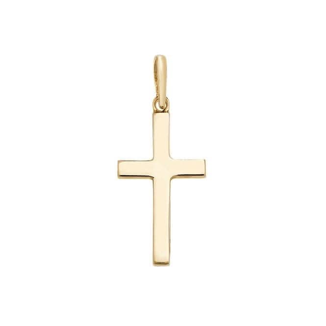 9ct Yellow Gold Plain Solid Cross Pendant PN1066