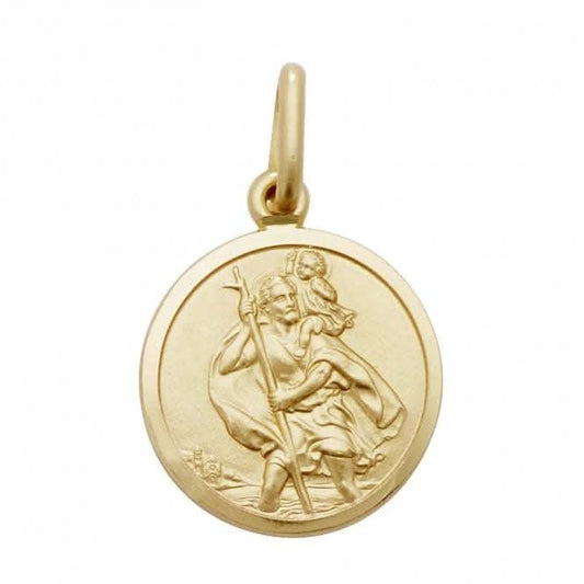 9ct Yellow Gold Round St Christopher Pendant PN144