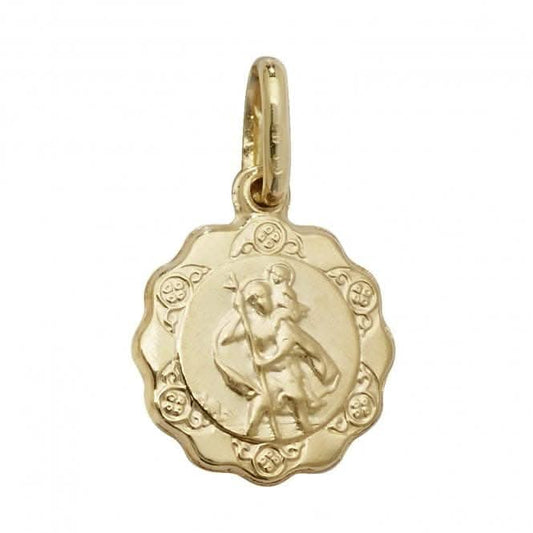 9ct Yellow Gold St Christopher Hollow Pendant PN153