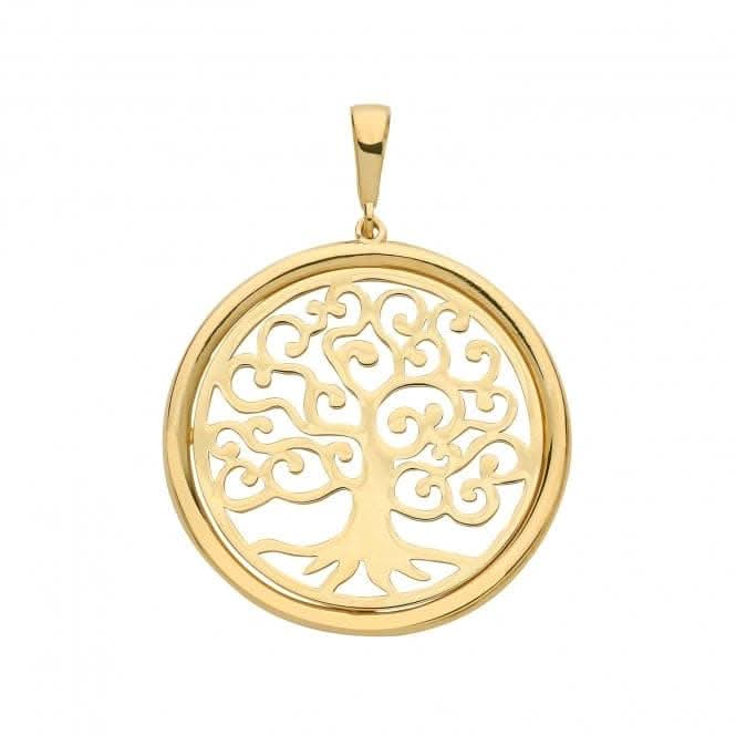 9ct Yellow Gold Tree Of Life Round Pendant PN1079